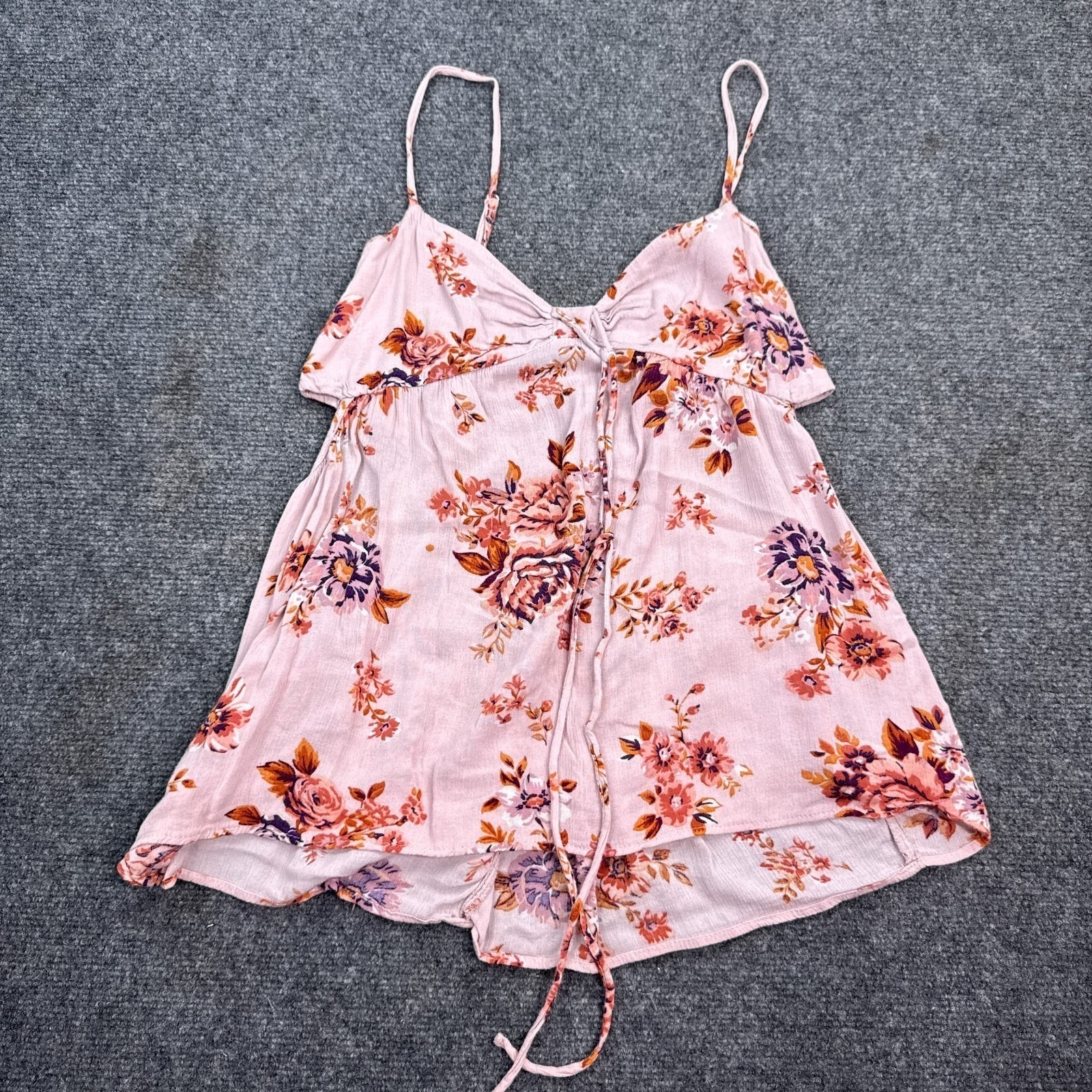 American Eagle Floral Blouse Top Womens Size Small Pink Aop Sleeveless Boho